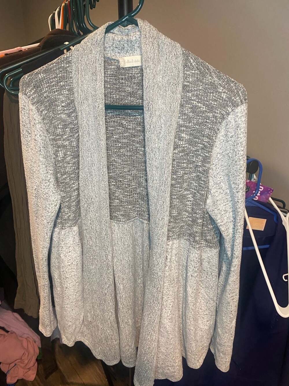Altar'd State Gray Marled Open Front Cardigan Size L